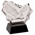 CRY045 Crystal Carved Eagle on Black Base 7 inch 